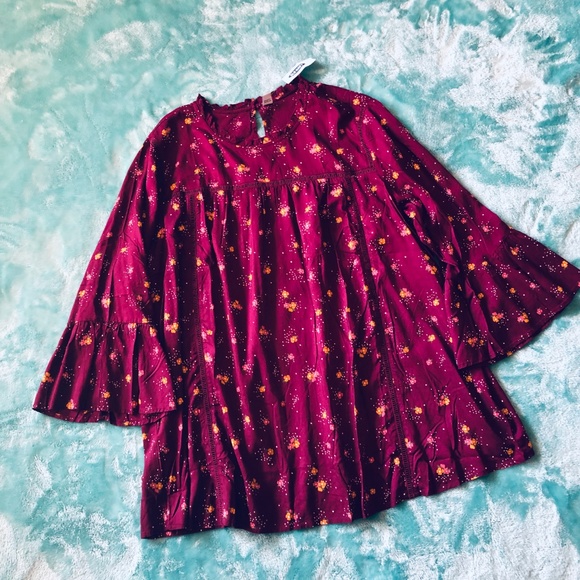 Old Navy Tops - Old Navy | *TALL* Burgundy Floral Swing Top